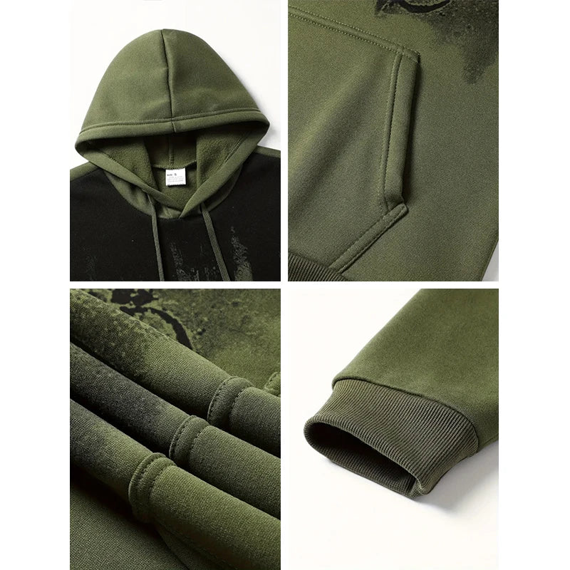 Hooded Sweatshirt and Sweatpants Outdoor Sports Jogger Suit Men's Set/Hoodie/Pants Autumn Winter Daily Casual Fashion Sportswear