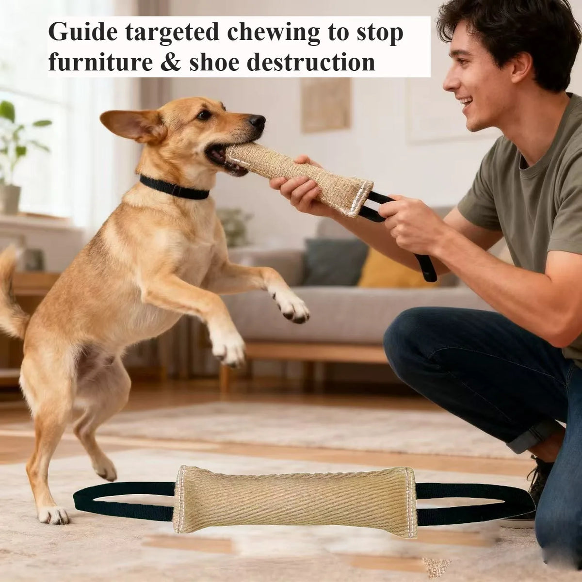 Two-Handle Jute Bite Stick - Tug Toy Puppy to Large Dog – photo 3