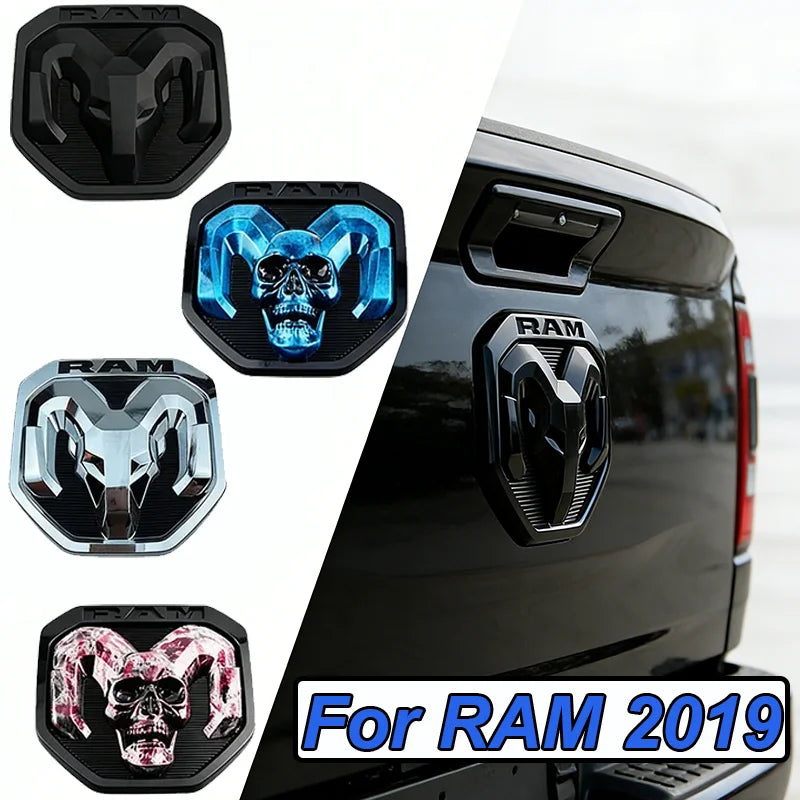 Modified ABS Skull Car Rear Logo Emblem for Dodge 2019 RAM 1500 2500 3500 Sport Laramie Rebel Big Horn 4x4 Tail Trunk Sticker