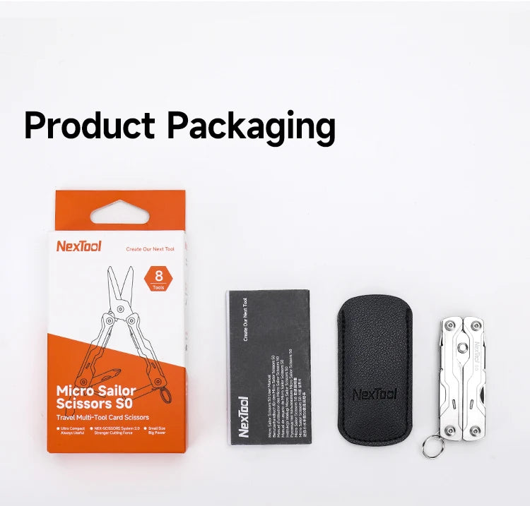 NexTool 8 In 1 Micro Multitools S0 Mini Sailor Scissors Mini Pocket Multitool EDC Folding Hand Tools Camping Survival Multitool