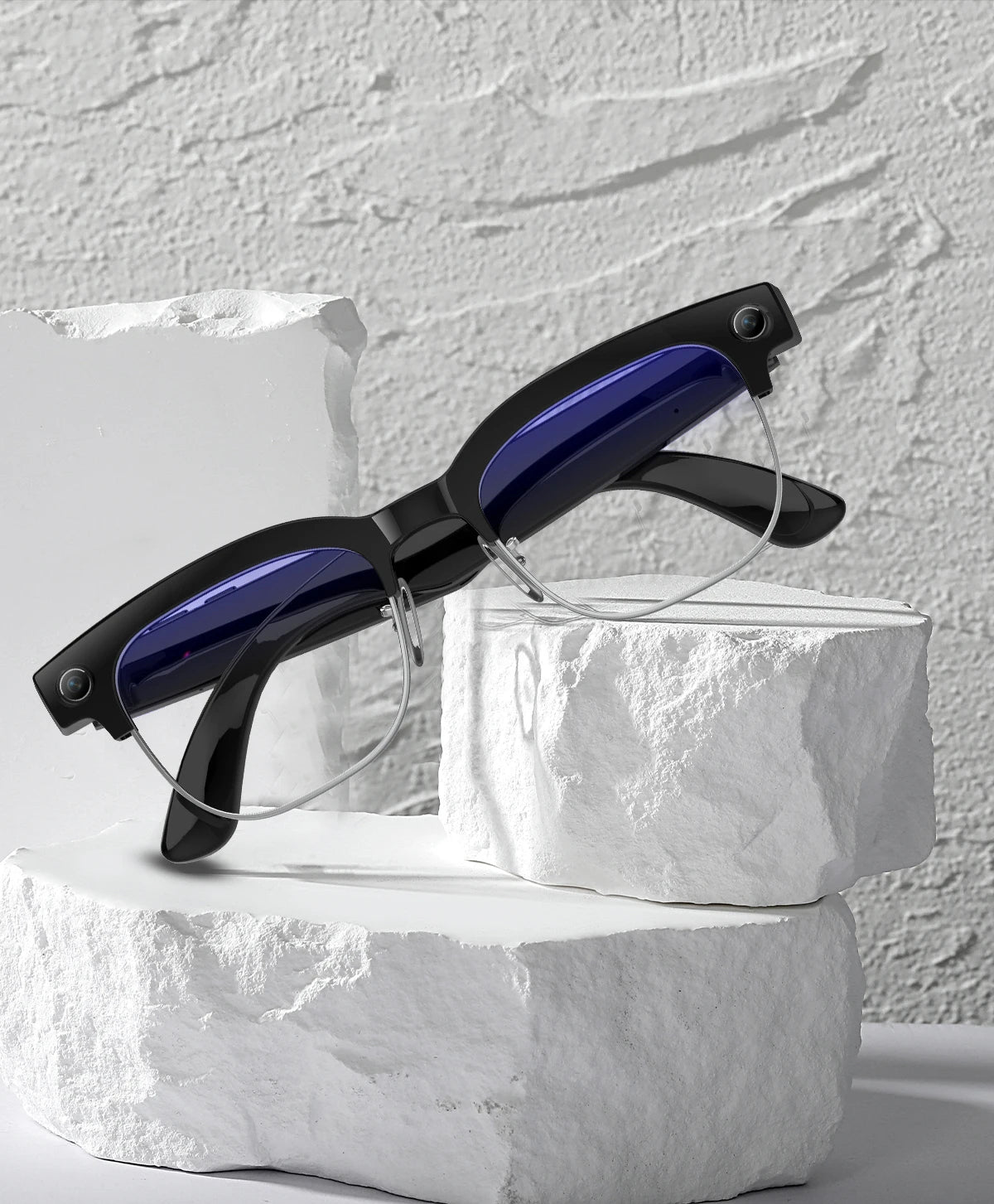 GUHUAVMI W630 AI Smart Glasses – 800MP Dual Camera, 4K Video, BT 5.3, AI ChatGPT, Voice Translation & Blue Light Blocking