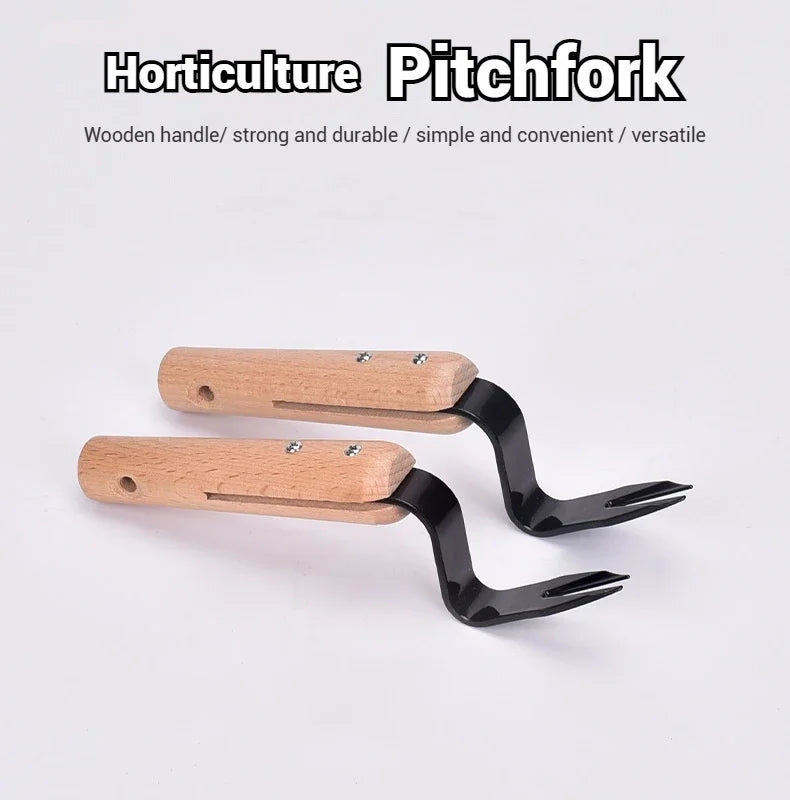 Handheld Dandelion Puller & Garden Fork — Durable Metal Weeder