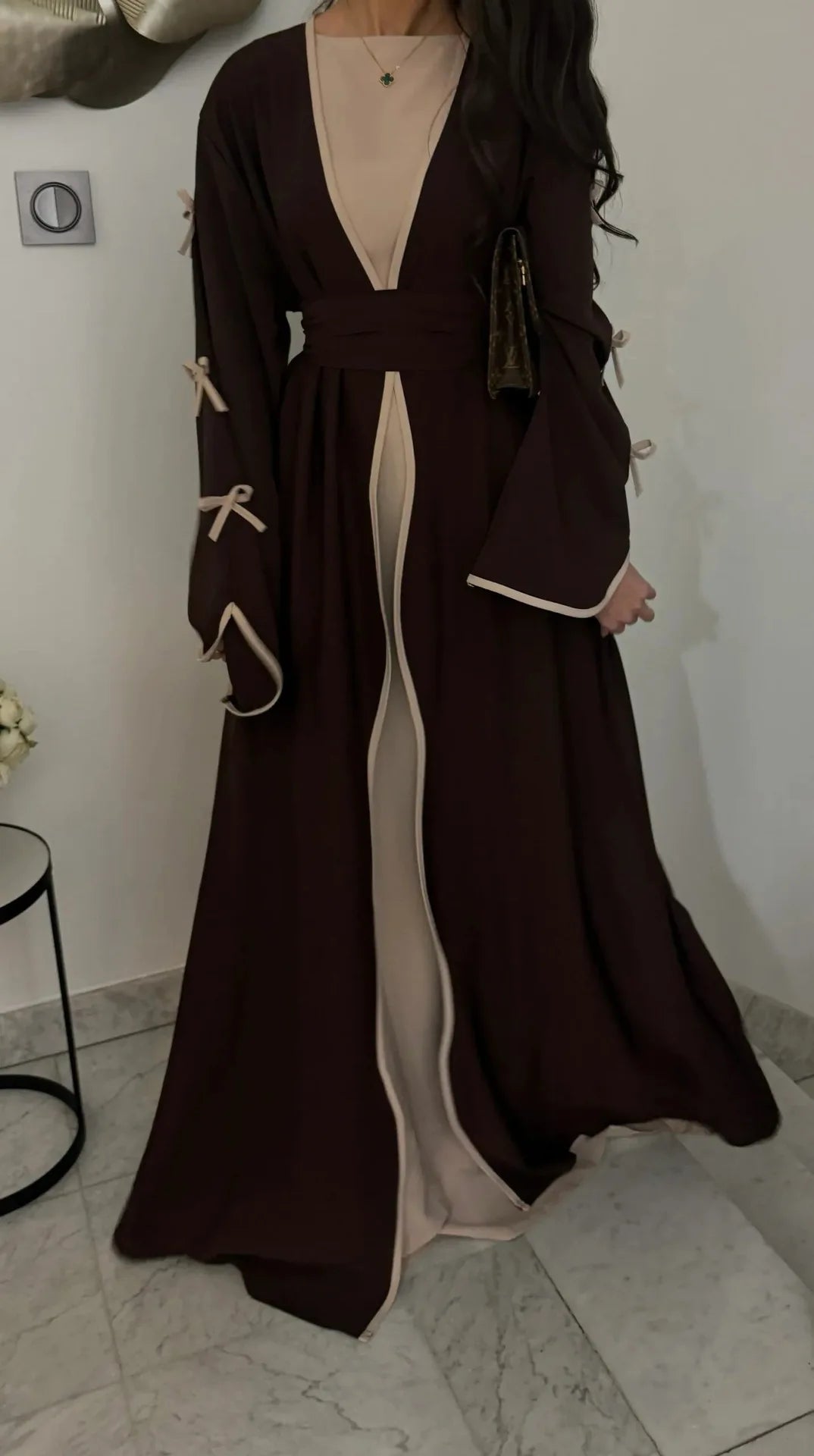 Eid Bow Abaya Women Cardigan Dress Muslim Party Caftan Robe Jalabiya Morocco Dubai Kaftan Islam Vestidos Largos Ramadan 2026