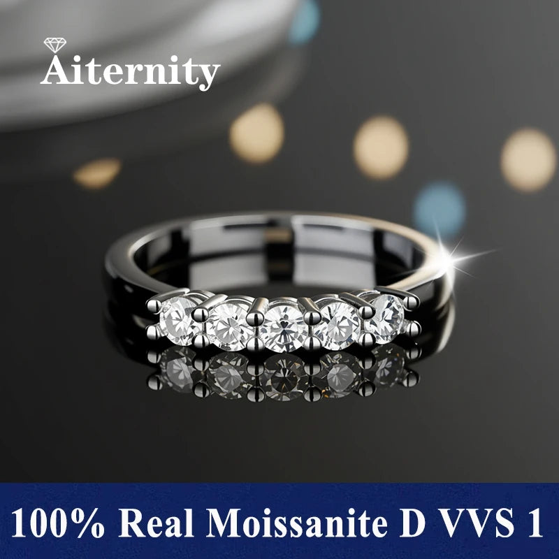 Moissanite V-Shape Ring – 925 Silver Engagement Band