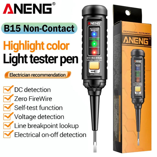 Induction Tester Pen ANENG B15 Highlight Color Light Professional  AC Voltage Detection Electrician Screwdriver Testing Tools