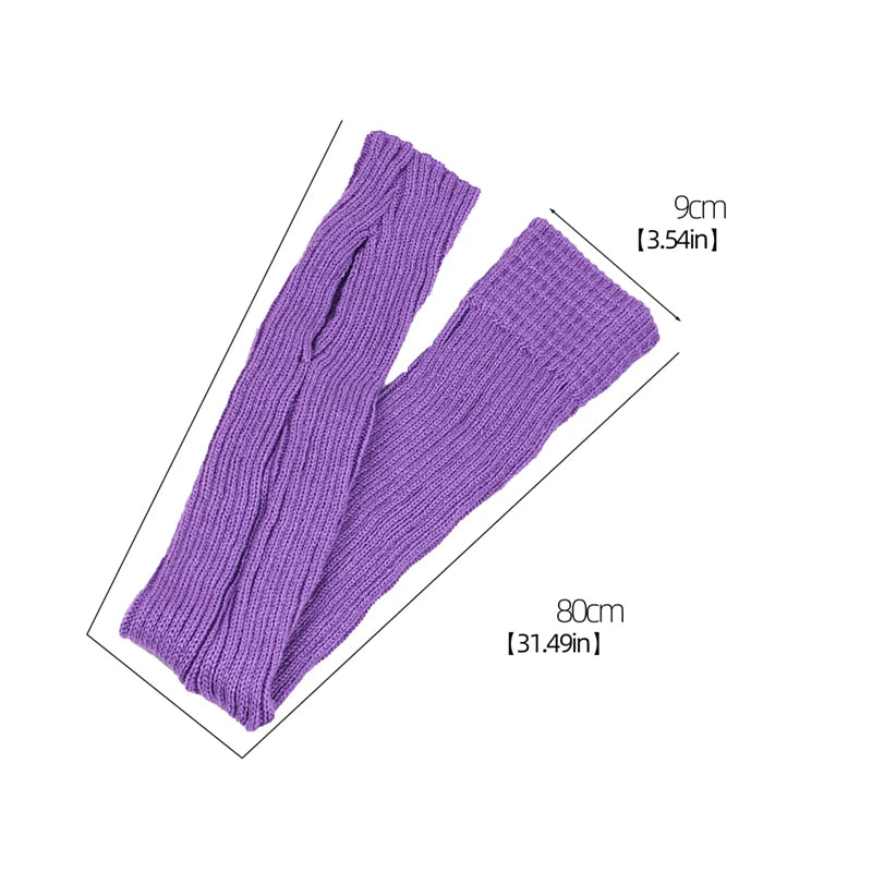 Women's 80cm Long Knit Leg Warmers - Loose Dance & Yoga Socks - photo 6