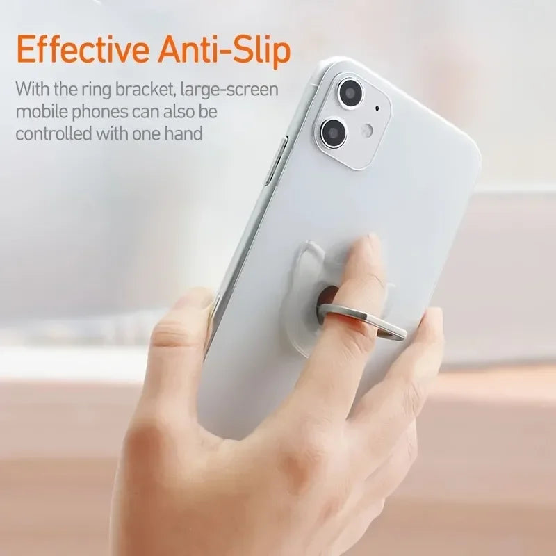 Transparent Cute Cat Phone Ring Holder – Foldable 360° Rotating Stand | Universal Smartphone Accessory