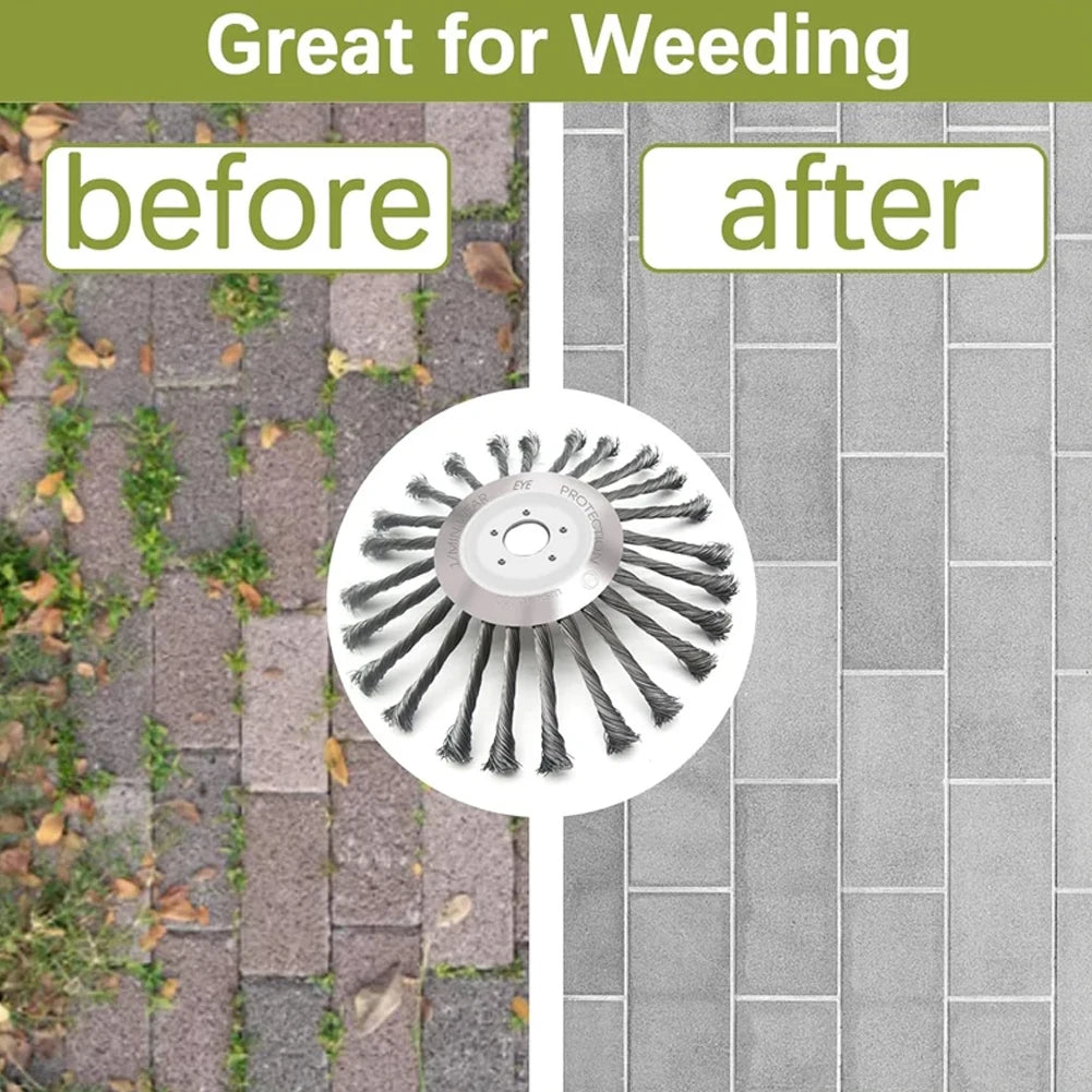 4/5/10Inch Weed Brush Cutter Head Lawn Mower Universal Grass Trimmer Head Steel Wire Wheel Brush Disc Garden Trimmer Head Weed