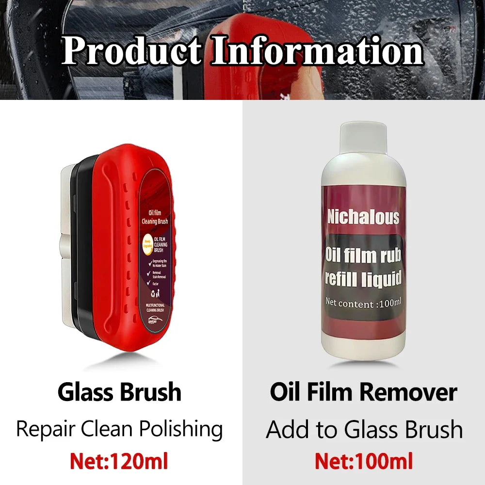 Car Glass Coating Kit - Oil Film Clean Brush Professional Repair Glass Scratch 120ml Brightening Windows Anti-fog Polishing