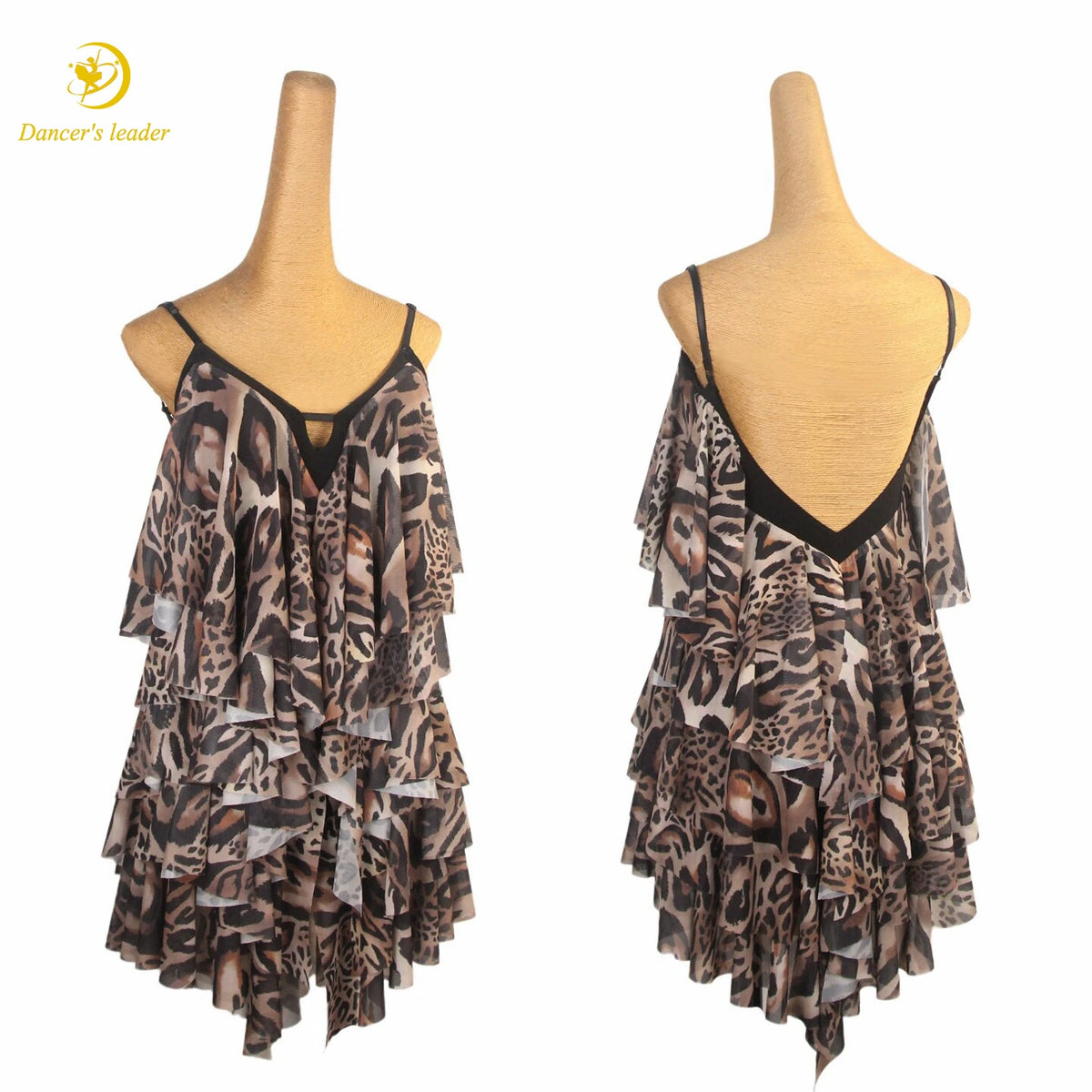 Women's pleated sloping-shoulder Latin dress