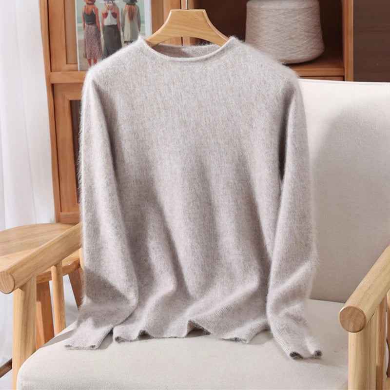 Women's Soft Knit Crew Neck Sweater, Basic Pullover