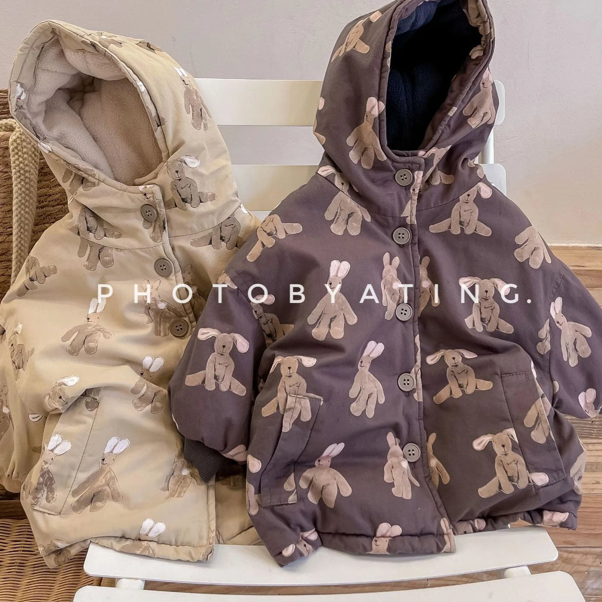 Girls Printed Puffer Coat - Warm Hooded Winter Jacket