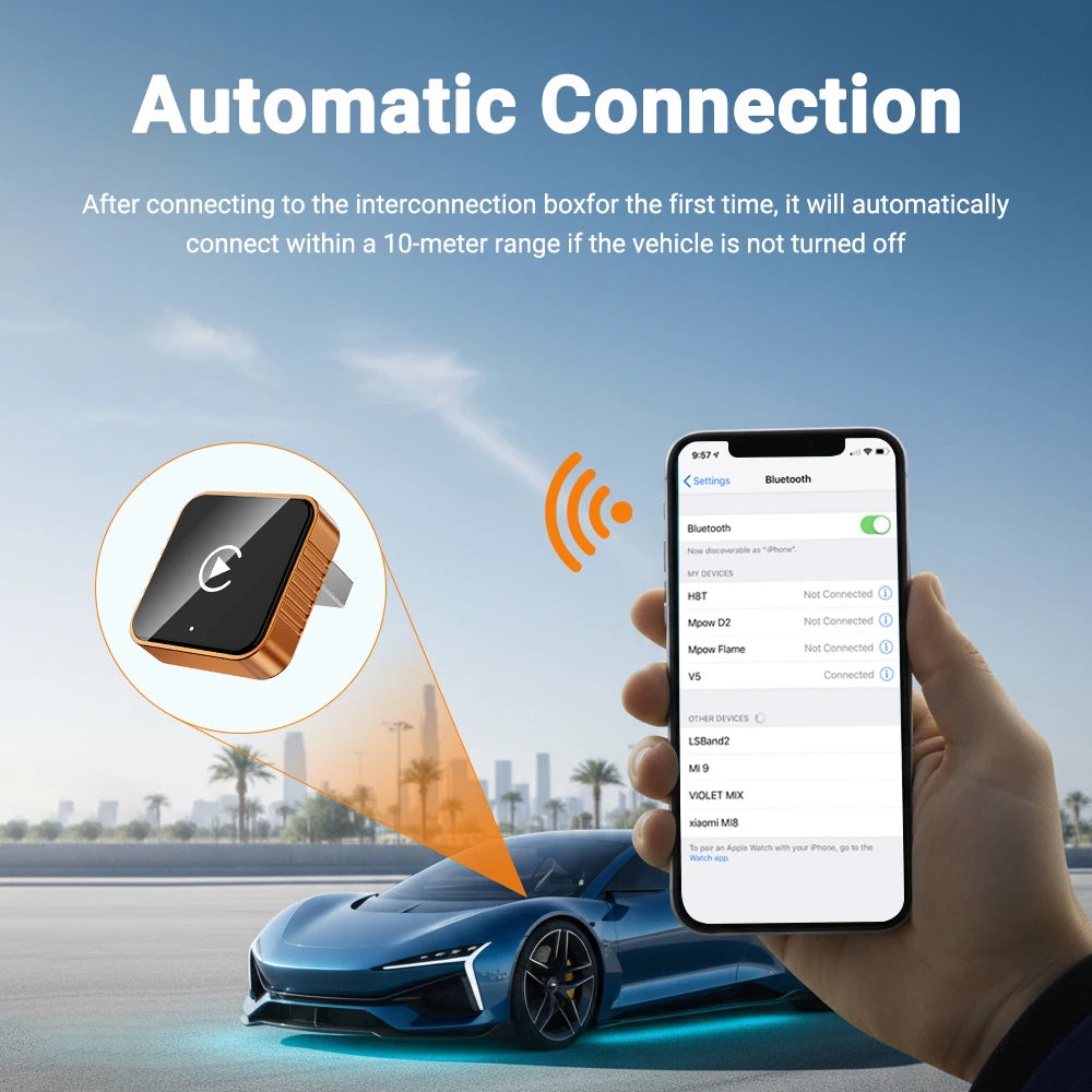 2-in-1 Wireless CarPlay & Android Auto Smart Box (5GHz)