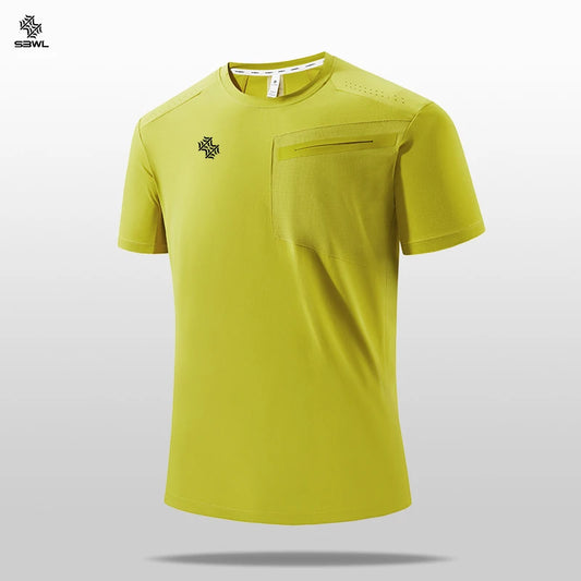 SBWL 2025 Summer men's new outdoor running fitness quick dry sports T-shirt high quality light casual short sleeve Gym Tops Tees