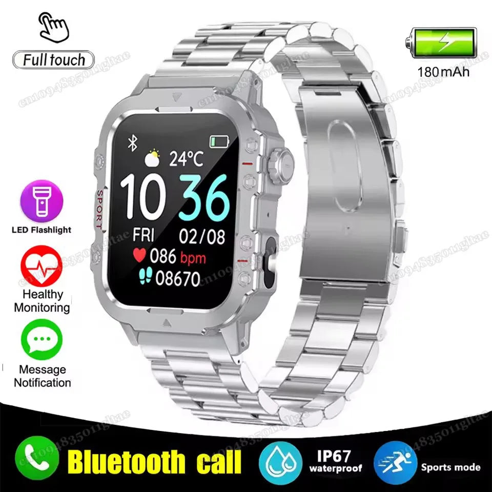2026 Military Smart Watch – IP68 5ATM, 1.81" AMOLED, Bluetooth Call & Outdoor Fitness Tracker | Men