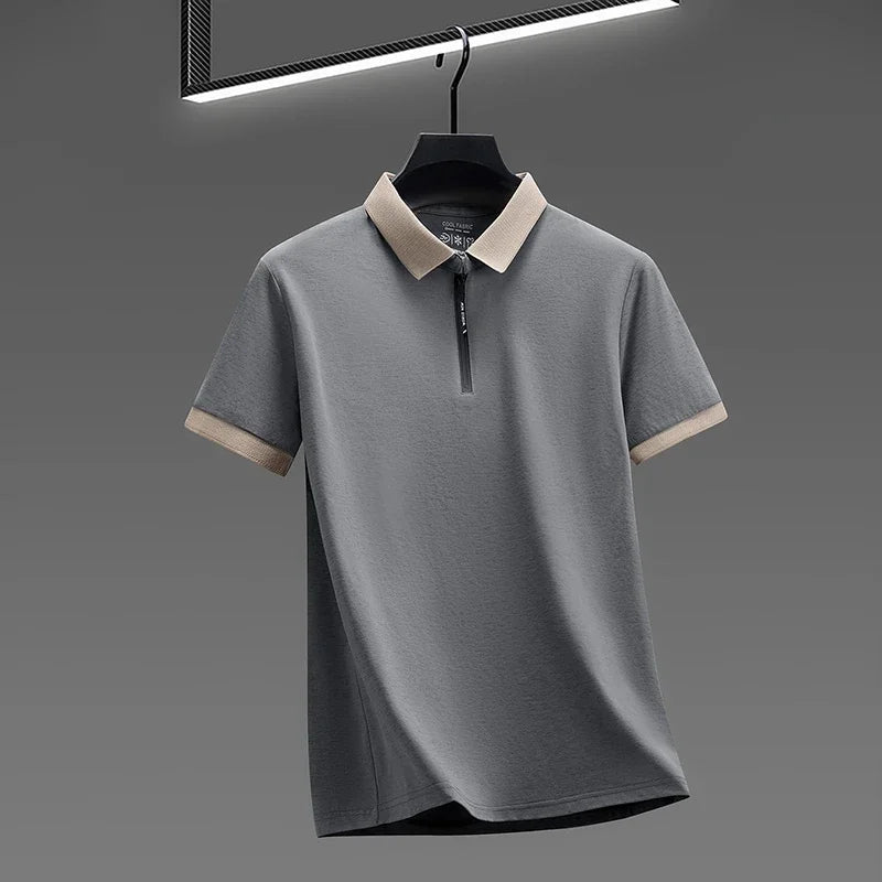 Men's Quick-Dry Half-Zip Polo - Breathable, Outdoor & Commute
