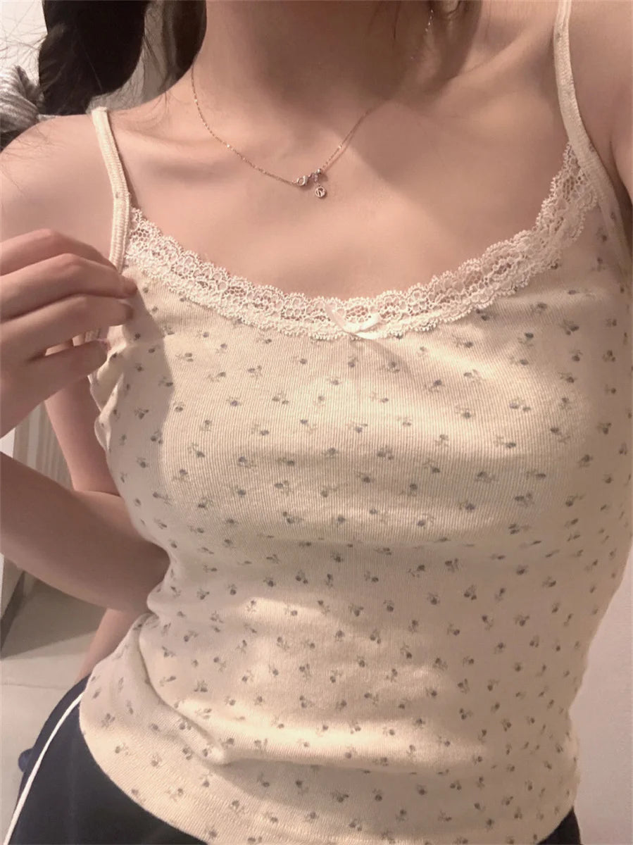 Y2k Short sleeve Sexy U Collar Floral Print Lace Slim T-shirt 2026 Summer Women Clothing Floral Slim Shirt Button T-shirt Top