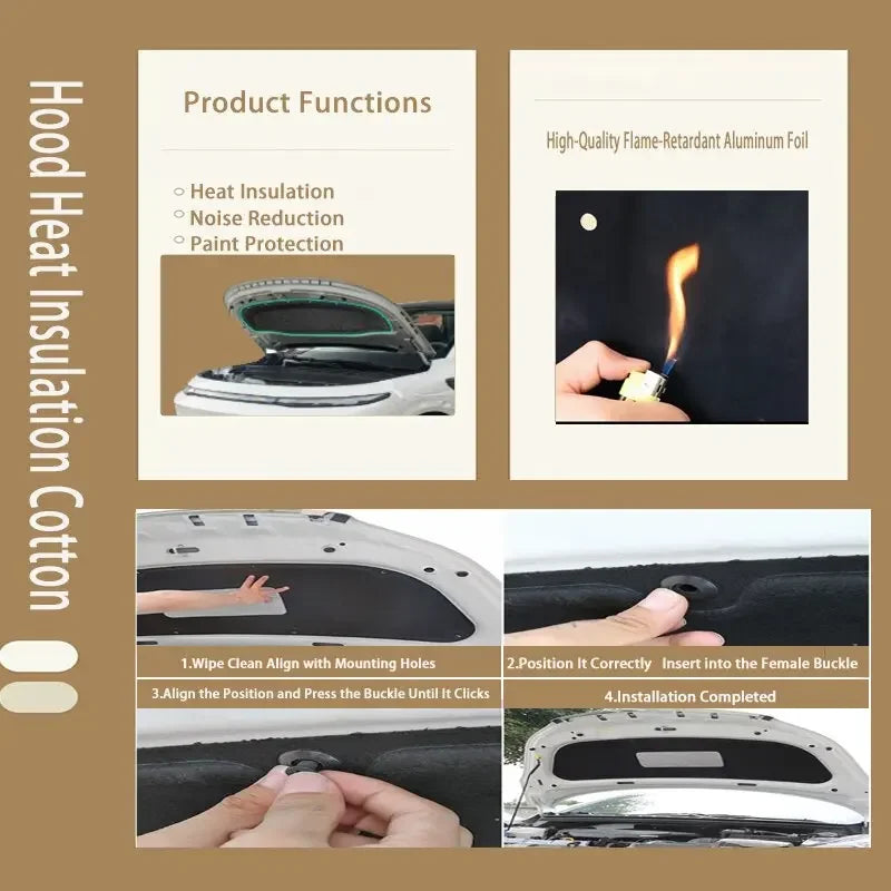 For Volkswagen VW Golf 5 Jetta 2006-2011 Front Engine Hood Insulation Cotton Sound Heat Shield Insulation Pad Mat Cover Foam