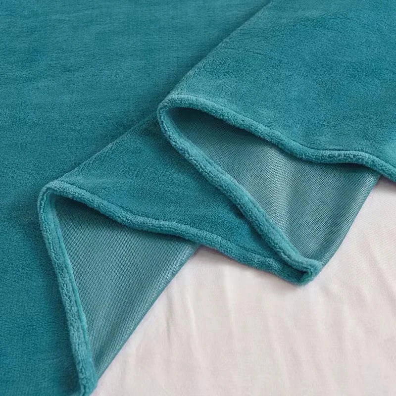 Winter Warm Thick Plush Velvet Flat Sheet Solid Color Large Size Soft Flannel Bed Sheet 350x245cm Not Including Pillowcase