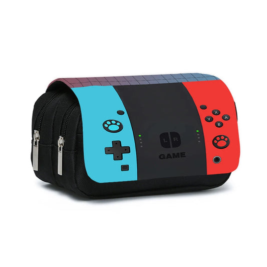 Game Console Flip Pen Case - Kids' Double-Layer Pencil Bag