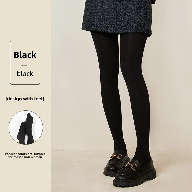Women's Nude Effect Fleece Lined Tights - Skin Tone Winter Pantyhose - photo 6