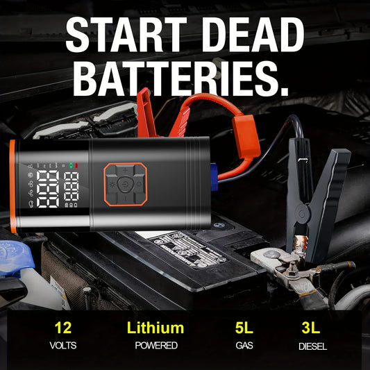 150 PSI Dual-Cylinder Portable Tire Inflator for All Vehicles