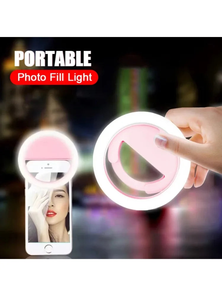 LED Selfie Ring Light Novelty Makeup Lightings Led Selfie Lamp Mobile Phones Photo Night Light Rechargeable Lamp Selfie Ring