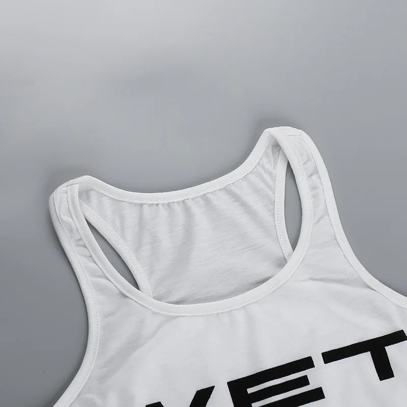 New 2026 Spring Women Sexy Tank Tops subtranslucent slim Tops Letter Printed White Women's Racerback Vest Summer Clothes