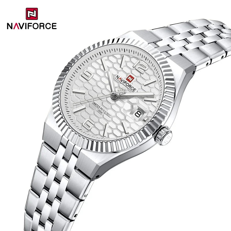 NAVIFORCE NF5079 Women's Quartz Watch — Waterproof Stainless Steel Bracelet