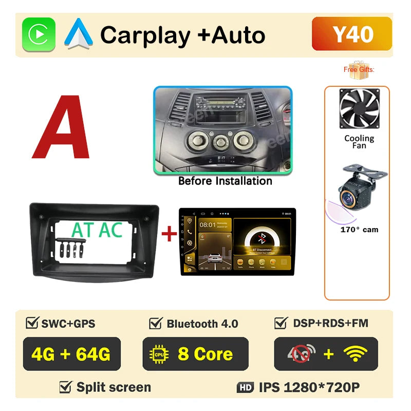 Android 16 Car Radio Player For Mitsubishi Grandis 1 2003 - 2011 Auto GPS Navigation Carplay Bluetooth DSP Wifi 5G NO 2din DVD