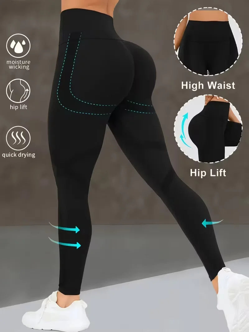 Women's High Waist Booty Lifting Yoga Leggings – Butt Lift, High Spandex, Ankle-Length Workout Pants | All Season | S–XXL