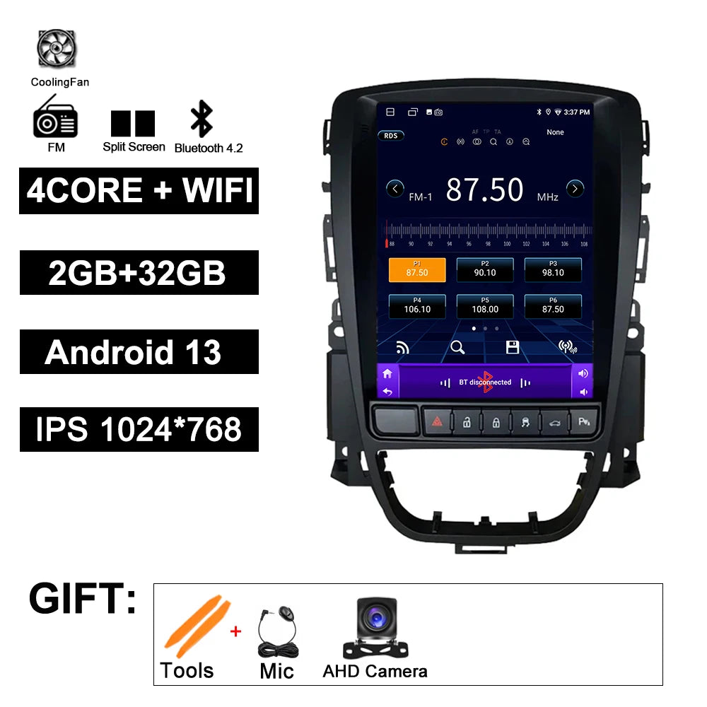 9.7" Car Stereo with Apple CarPlay & Android Auto, Compatible with Opel Astra J, Vauxhall & Buick Verano