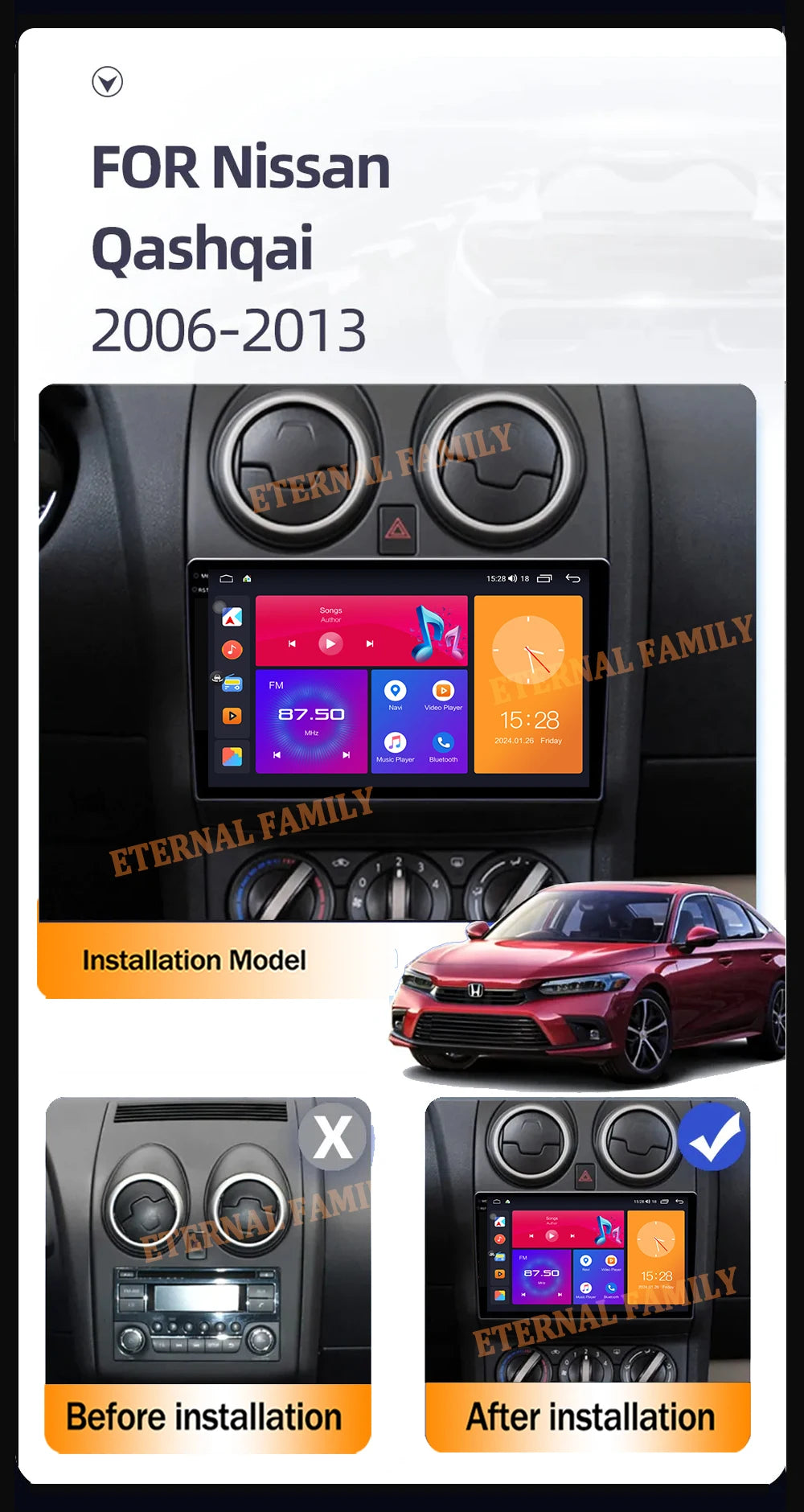 Android 16 Wireless CarPlay Android Auto Car Radio For Nissan Qashqai J10 2006 2007 2008-2013 Smart Intelligent Systems 4G GPS
