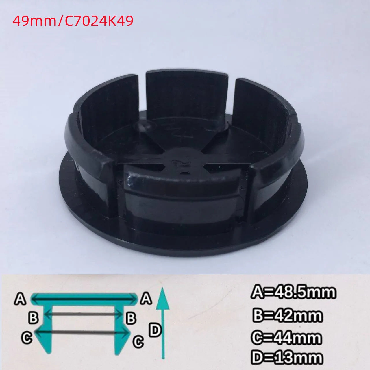 Universal Car Wheel Hub Center Caps - 4pcs Set (49-68mm)