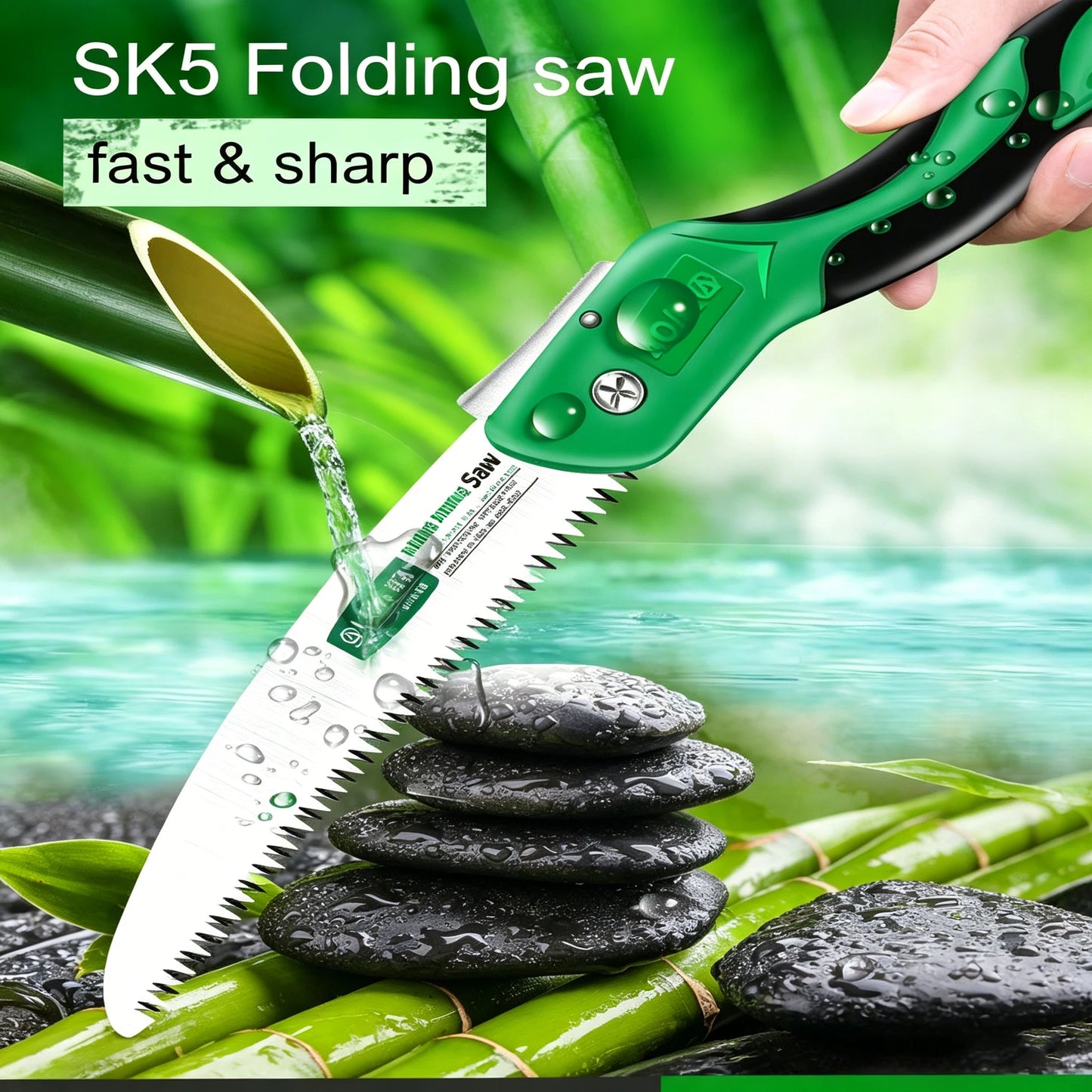LAOA SK5 Folding Garden Saw – Portable Hand Pruning Saw for Branches, Camping & Logging