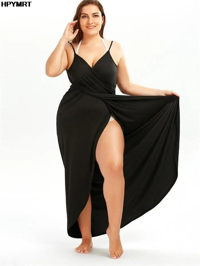 Women's Solid Color Halter Suspender Dress – Loose Sleeveless Beach Dress | S–5XL (7 Colors)