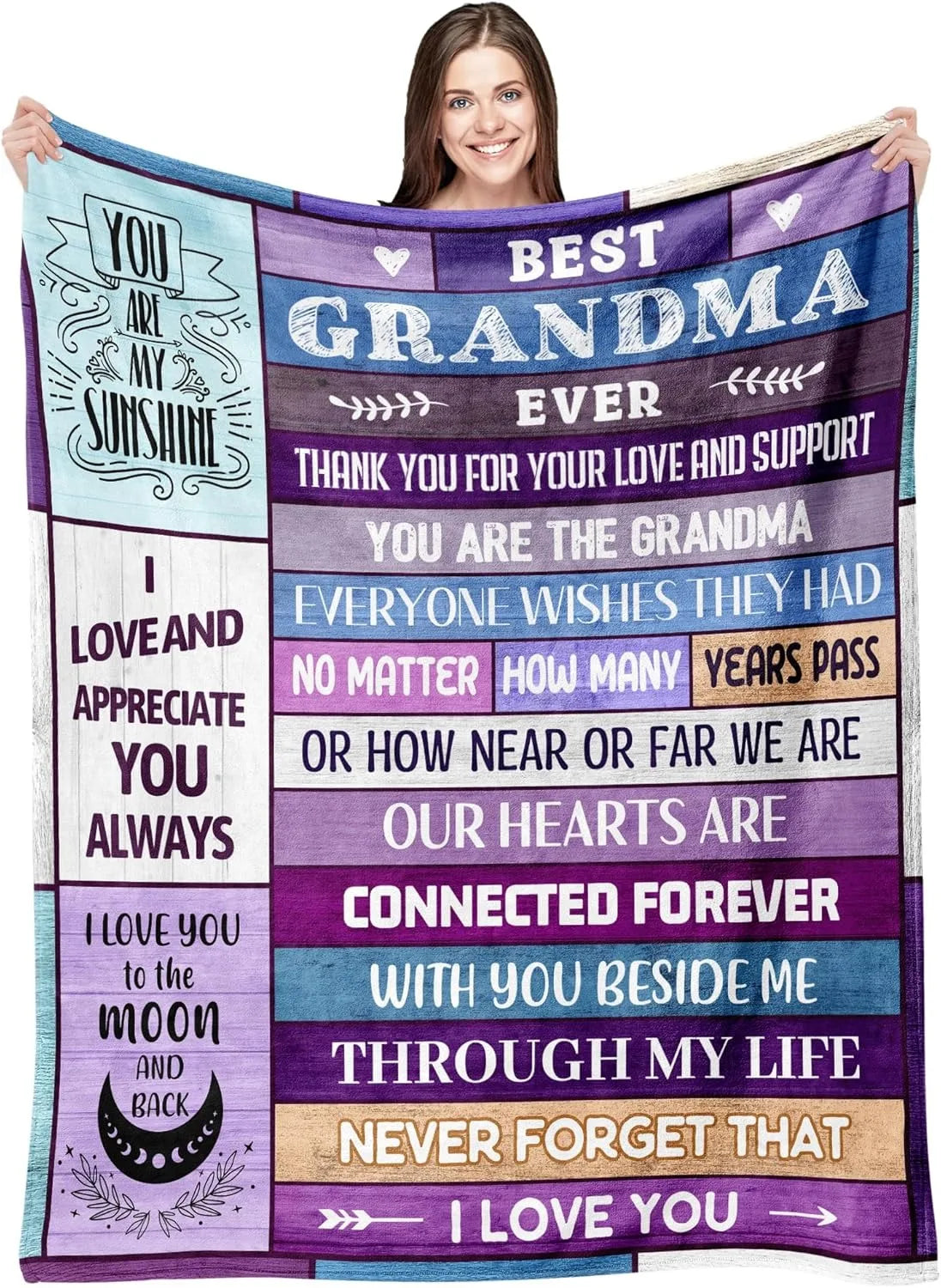 Gift for Mom Flannel Throw Blanket with Loving Message