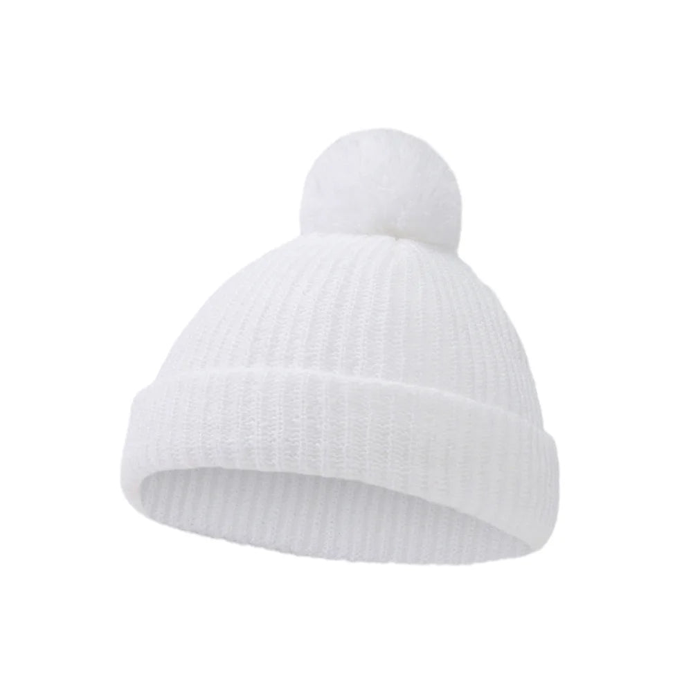 Infant Pom Pom Knit Beanie - Folded Cuff Baby Hat 0-12 Months - photo 16