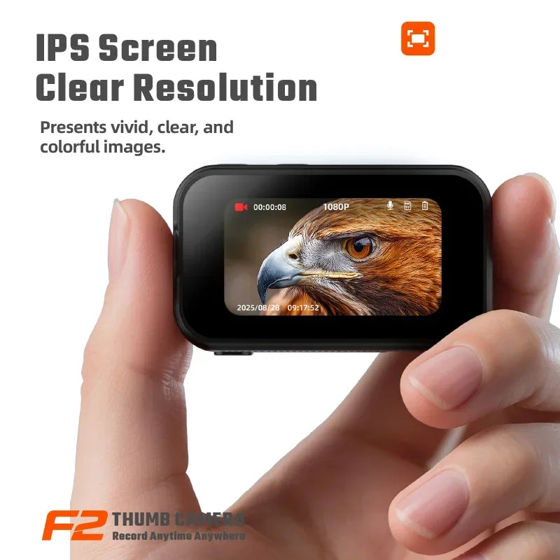 F2 Thumb Camera — 1080P 130° Wide Angle Pocket Cam, 25g