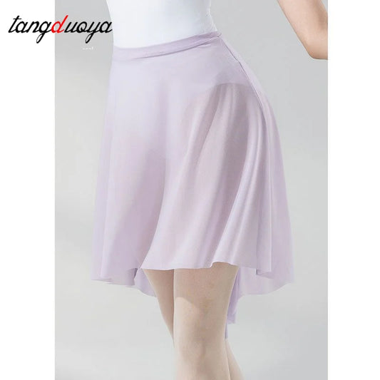 Women's lace leotard ballet dress with long net skirt style 2
