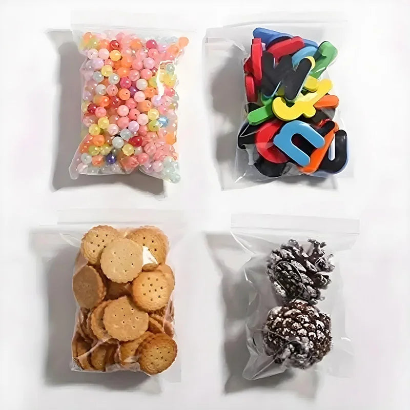8*12cm 100 PCS,Thickened Plastic Sealed Clear Zip Lock Bags – New PE Material, Waterproof Seal, Heavy-Duty, Universal Packaging