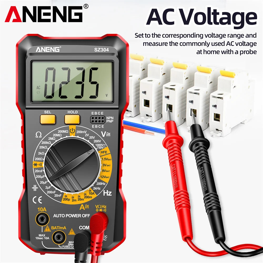 ANENG SZ304 Digital 2026 Counts Multimetes AC/DC Votage Current Resistance Ohm NCV High Precision Professional Multimetro Tester