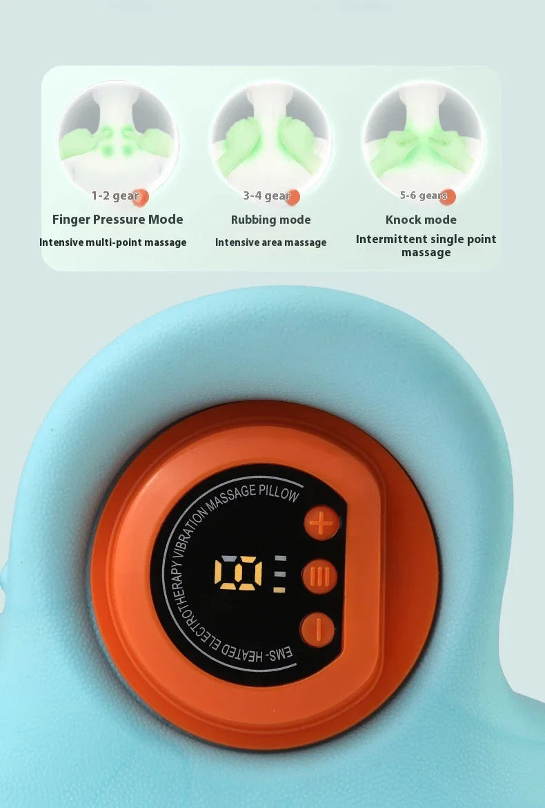 1PCS neck massager, finger pressure neck massager, with electric shoulder and neck massage, massage pillow neck, back, shoulder