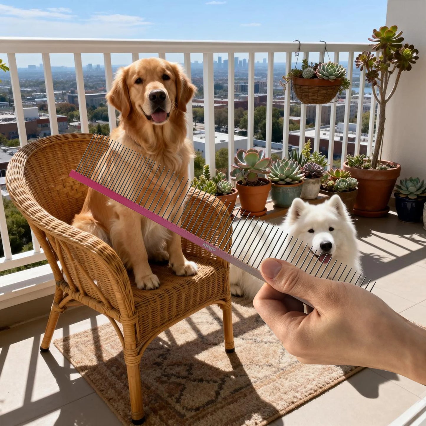 OITABI Professional Pet Grooming Comb, Gradient Pet Deluxe Pointed Tail Comb for Cat & Dog Styling Finishing and Fluffing Comb