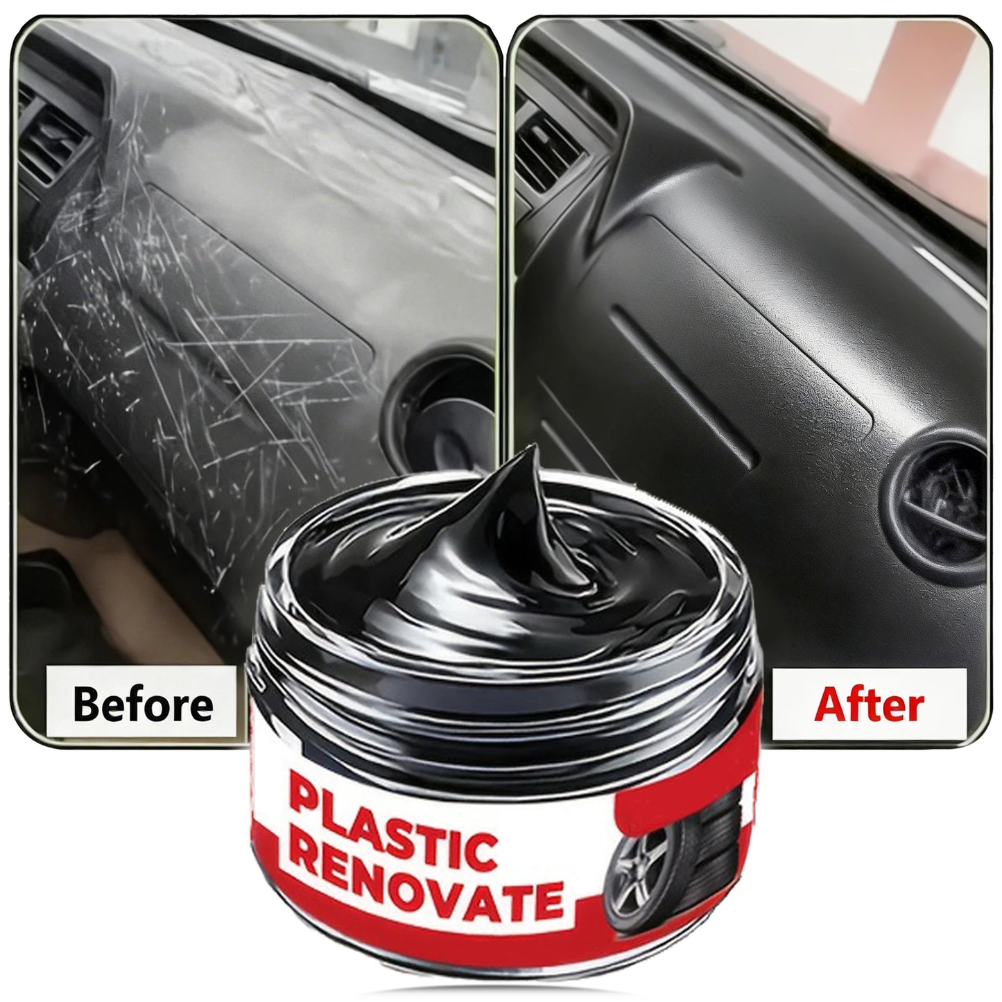 Car Interior Scratch Repair Paste Tire Shine Restoration of Black Interior and Dashboard Plastic Surfaces