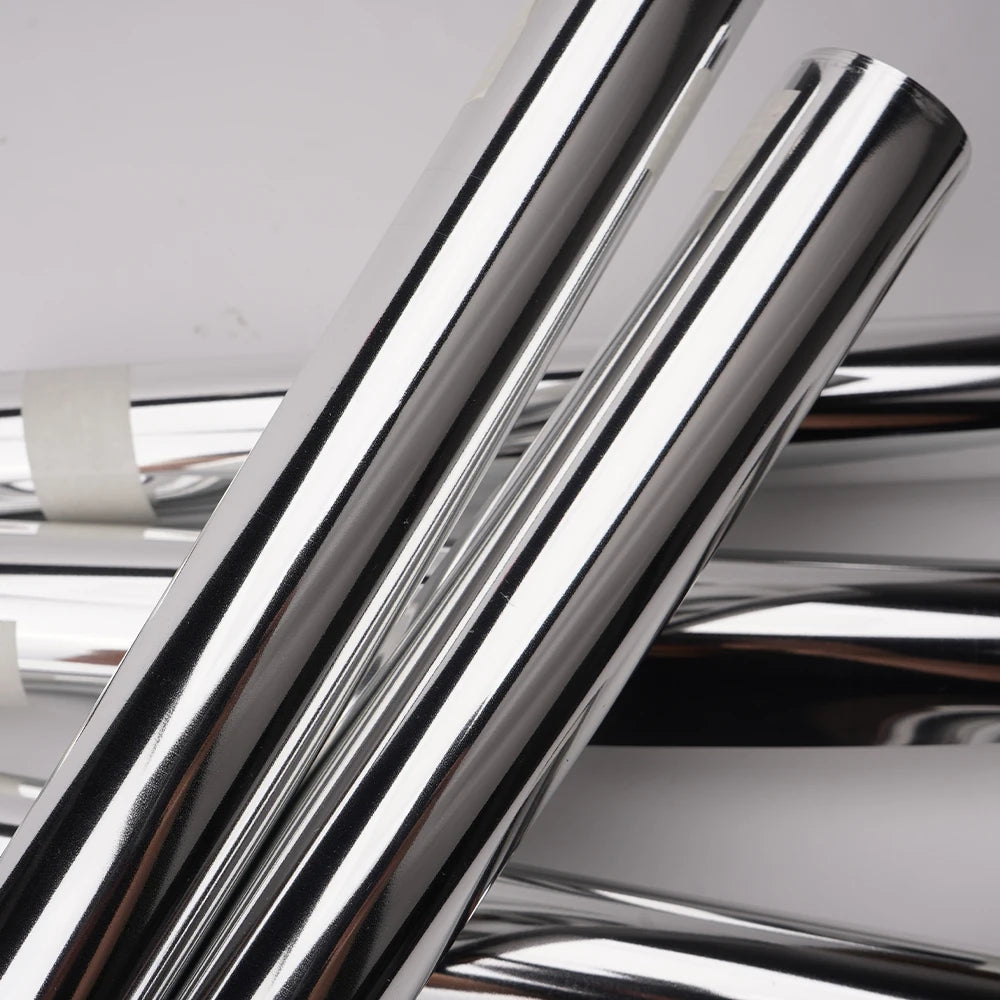 Chrome Mirror Silver Vinyl Wrap Adhesive Film Roll Air Release Air Bubble Free Decal Sheet for Car Motorcycle Body Decoration