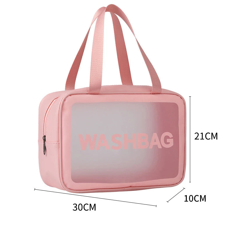 Large Capacity Makeup Bag Transparent PVC Waterproof Travel Toiletry Bag Cosmetics Organizer Storage Tote Clear 3Pcs Wash Bags