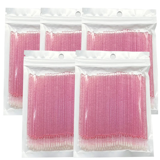 MMAlto 100pcs Eyelash Cleaning Microbrushes – Micro Cotton Swab Makeup Remover & Lash Extension Cleaning Tool | 14 Colors