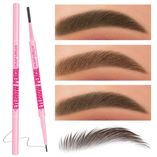 1pcs Ultra-fine Double headed Rotable Eyebrow Pen with Brush Eye Makeup Waterproof Wild Eyebrow Pencil Cosmetic Eyebrow Brush