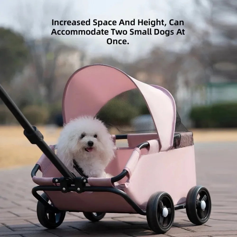 Foldable Push-Pull Pet Stroller - Portable Dog & Cat Cart – photo 6